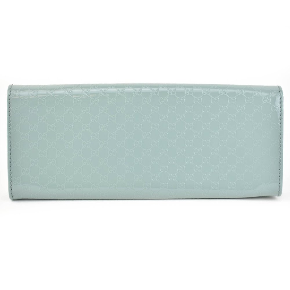 GUCCI: Powder Blue, Patent "GG" Logo "Broadway" Clutch Bag/Purse (wn) - Picture 3 of 11